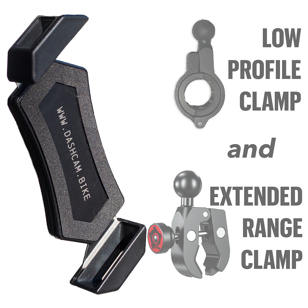 Footage-Stabilizing Phone Mount for Bicycles, designed for the dashcam.bike app