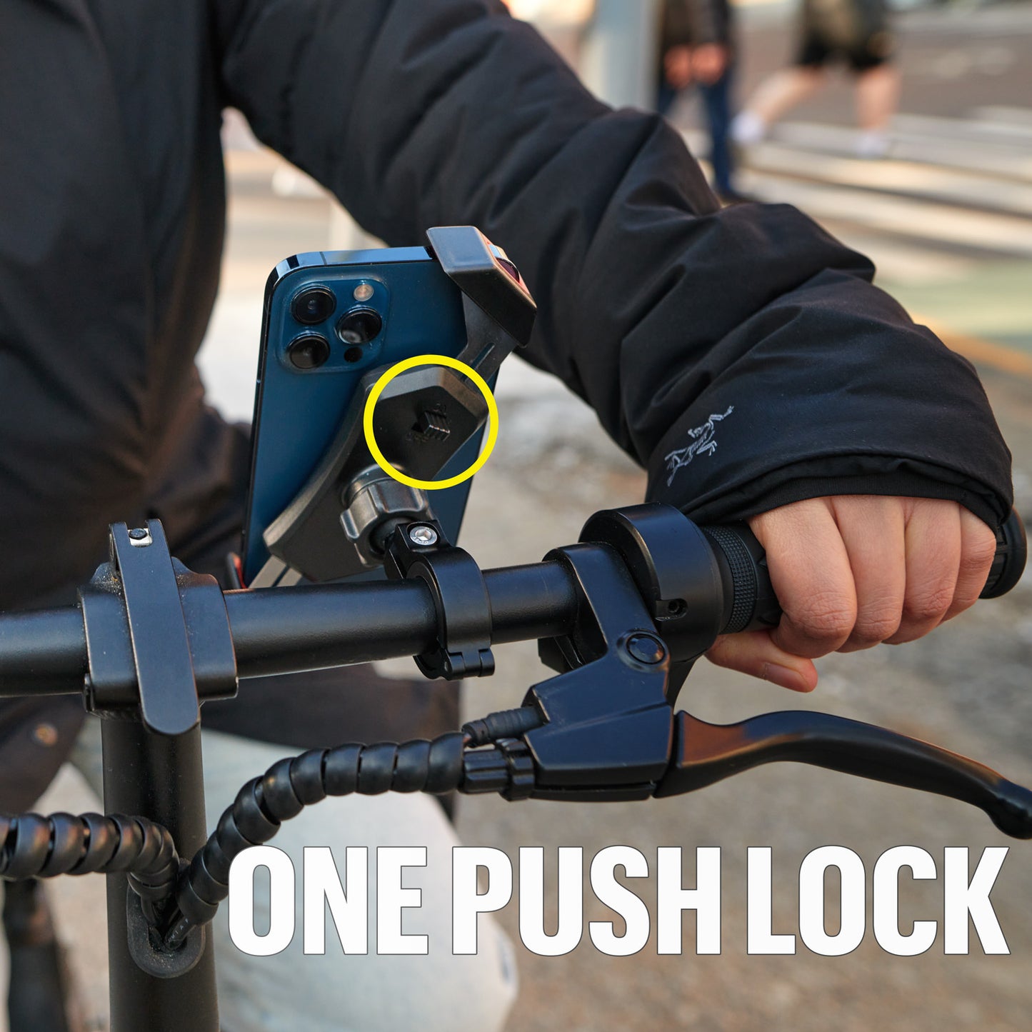 Footage-Stabilizing Phone Mount for Bicycles, designed for the dashcam.bike app