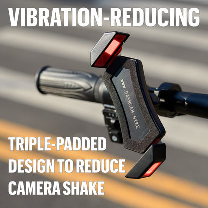 Dashcam for Your Bike's Anti-Vibration Phone Mount for mounting Smartphones on Bicycle Handlebars Without Blocking The Camera