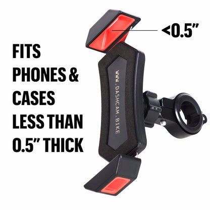 Dashcam for Your Bike's Anti-Vibration Phone Mount for mounting Smartphones on Bicycle Handlebars Without Blocking The Camera
